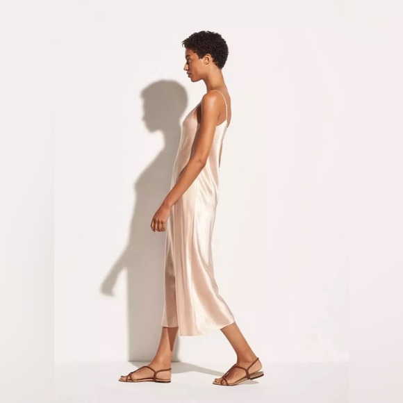 Vince Satin Slip Dress in Champagne - Picture 5 of 10